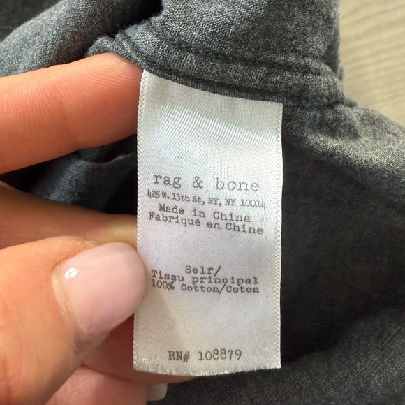 Rag & Bone Shirt Mens Gray Plaid Button Up Cotton Long Sleeve Classic Fit - Picture 6 of 9